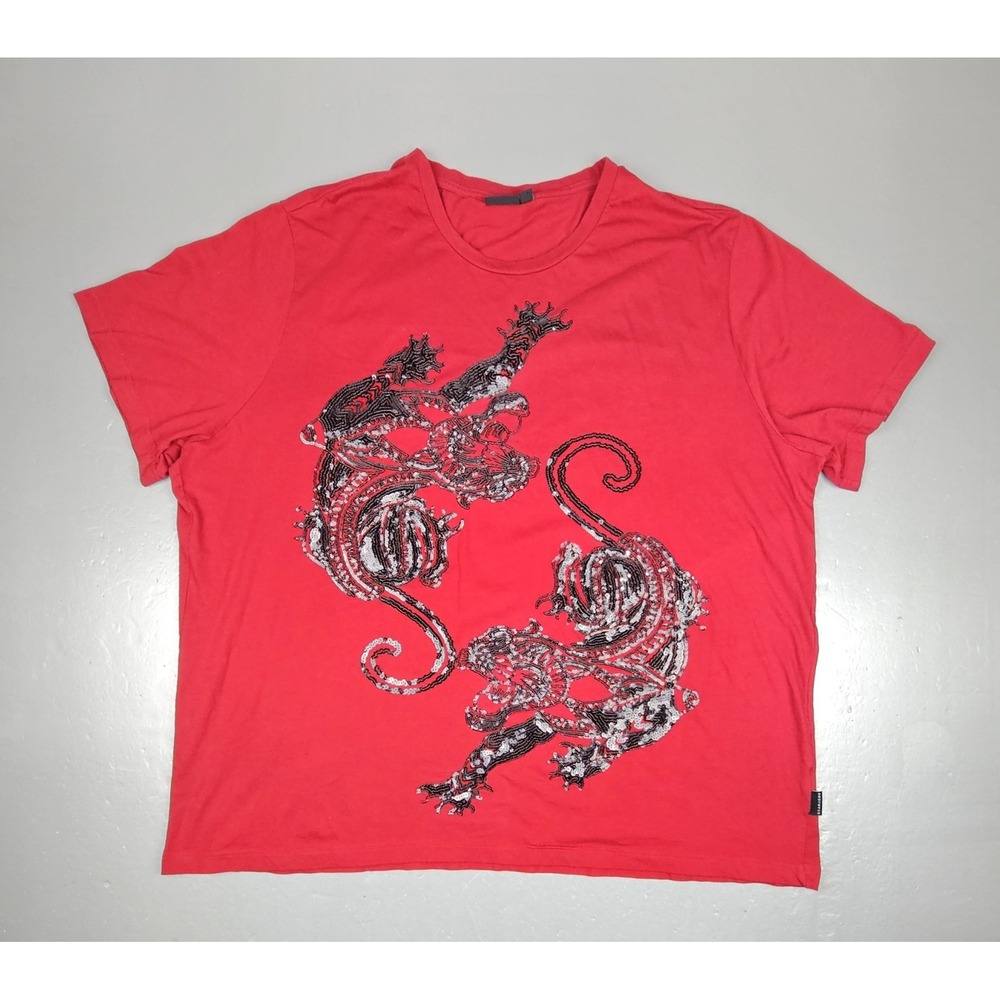 Vintage Sean John T-Shirt Mens 4XL Black Panther Dance Sequin Red‎ Hip-Hop